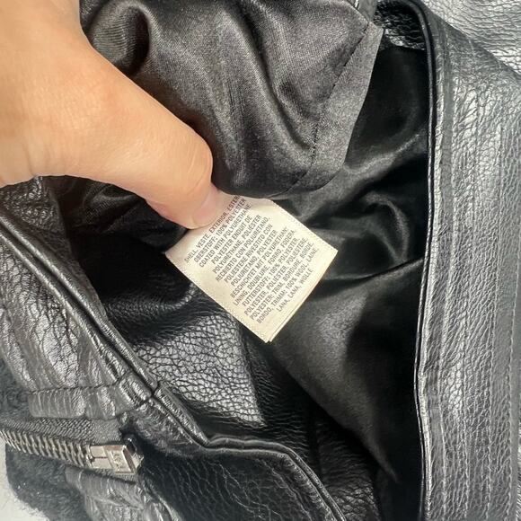 Anthropologie Ett:twa Vegan Leather Sweater Moto Jacket Black - Picture 7 of 7